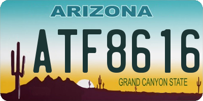 AZ license plate ATF8616