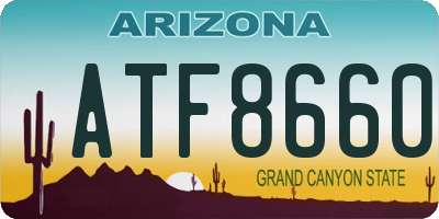 AZ license plate ATF8660