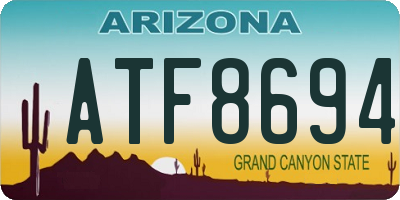 AZ license plate ATF8694