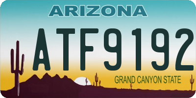 AZ license plate ATF9192