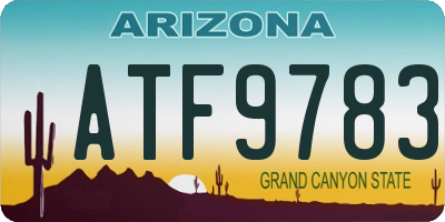 AZ license plate ATF9783
