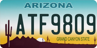 AZ license plate ATF9809