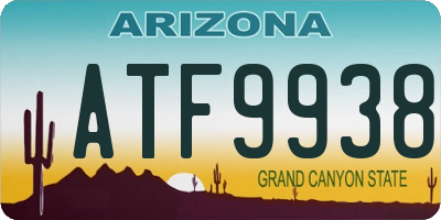 AZ license plate ATF9938