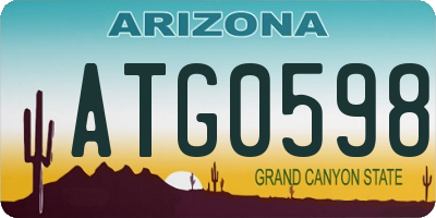 AZ license plate ATG0598