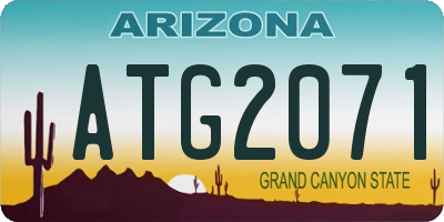 AZ license plate ATG2071