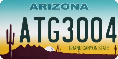 AZ license plate ATG3004