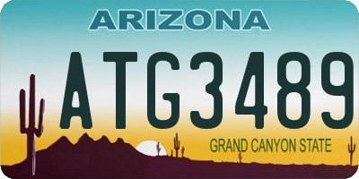 AZ license plate ATG3489