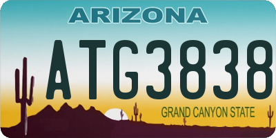 AZ license plate ATG3838