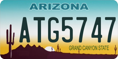 AZ license plate ATG5747
