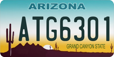 AZ license plate ATG6301