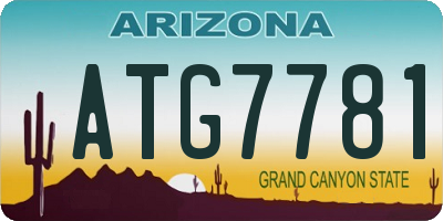 AZ license plate ATG7781