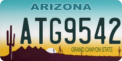 AZ license plate ATG9542