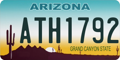 AZ license plate ATH1792