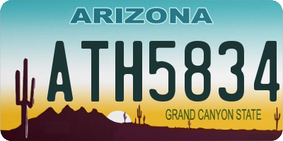 AZ license plate ATH5834