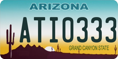 AZ license plate ATI0333