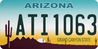 AZ license plate ATI1063