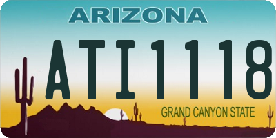 AZ license plate ATI1118