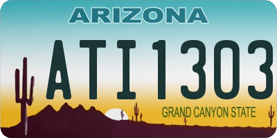AZ license plate ATI1303