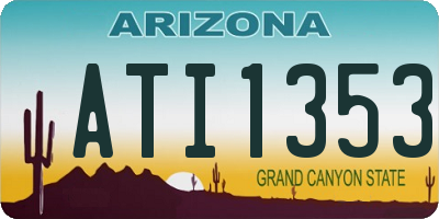 AZ license plate ATI1353