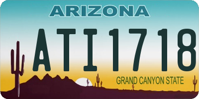 AZ license plate ATI1718