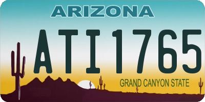 AZ license plate ATI1765