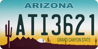 AZ license plate ATI3621