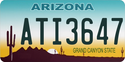 AZ license plate ATI3647