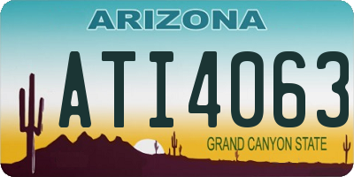 AZ license plate ATI4063
