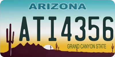 AZ license plate ATI4356
