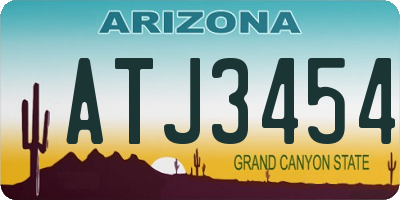 AZ license plate ATJ3454