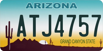 AZ license plate ATJ4757