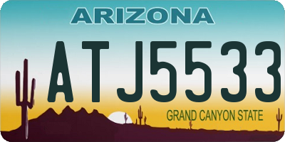 AZ license plate ATJ5533