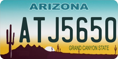 AZ license plate ATJ5650