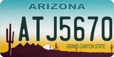 AZ license plate ATJ5670