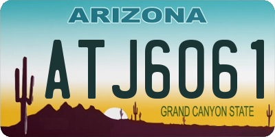 AZ license plate ATJ6061