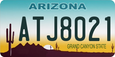 AZ license plate ATJ8021