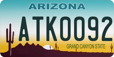 AZ license plate ATK0092