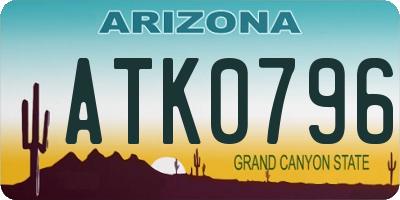 AZ license plate ATK0796