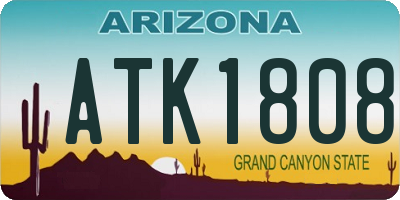 AZ license plate ATK1808
