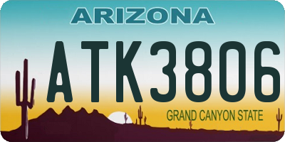 AZ license plate ATK3806
