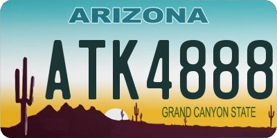 AZ license plate ATK4888
