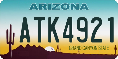AZ license plate ATK4921