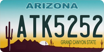 AZ license plate ATK5252