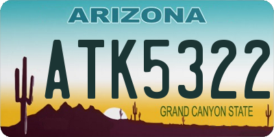 AZ license plate ATK5322