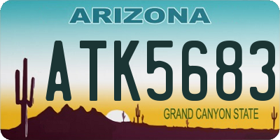 AZ license plate ATK5683