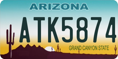 AZ license plate ATK5874
