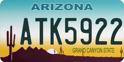 AZ license plate ATK5922