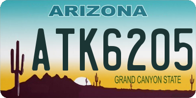 AZ license plate ATK6205