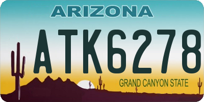 AZ license plate ATK6278