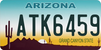 AZ license plate ATK6459